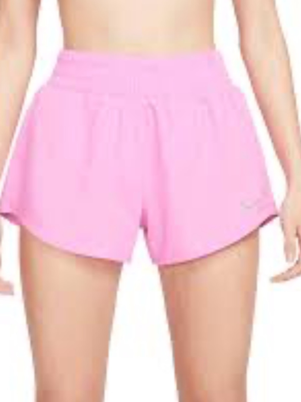Nike Women's Dri-FIT Mid-Rise Pink Athletic Lined Shorts Rear Pocket Size XL - Picture 1 of 11